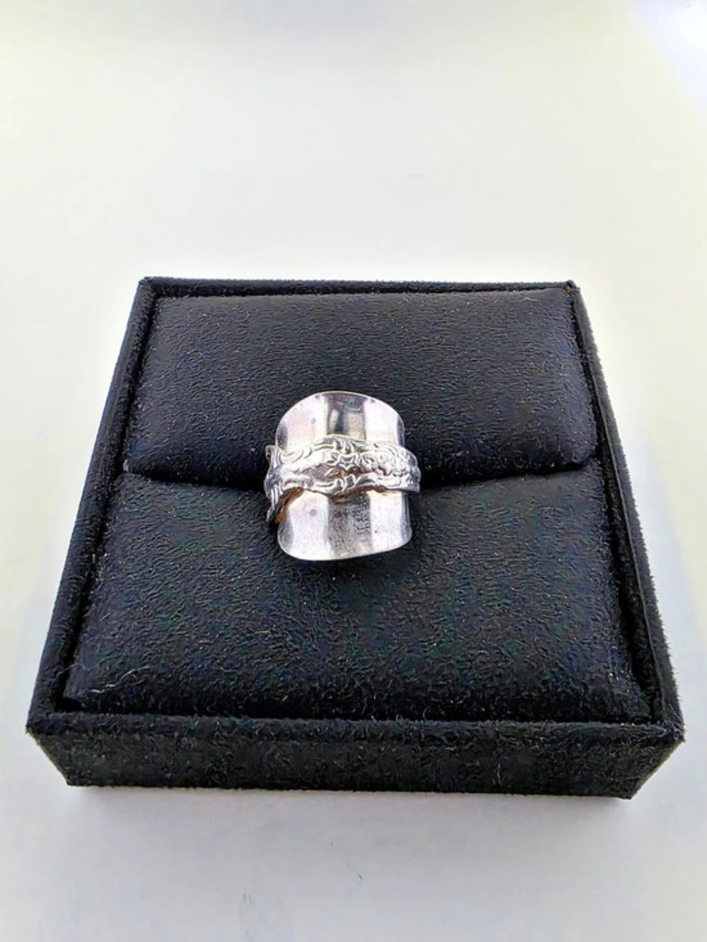 ✨ Vintage 925 Sterling Floral Spoon Ring ✨